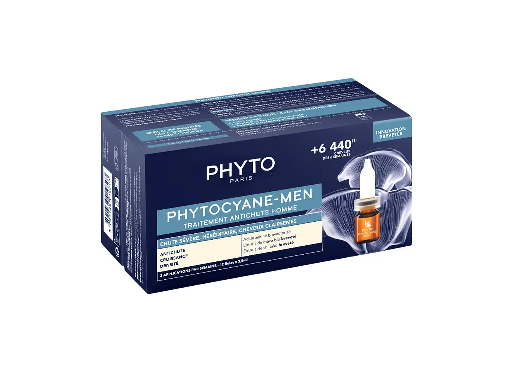 Засіб проти випадання волосся Phyto Phytocyane-Men Traitement Antichute Homme 42 мл (3.5 мл х 12 шт.)  - фото 2