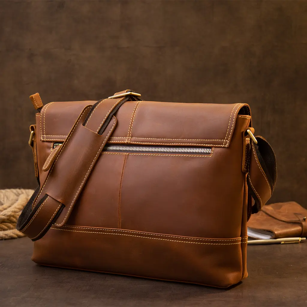Чоловіча шкіряна сумка Vintage 37,5х27х5,5 см sum0013947 - фото 7