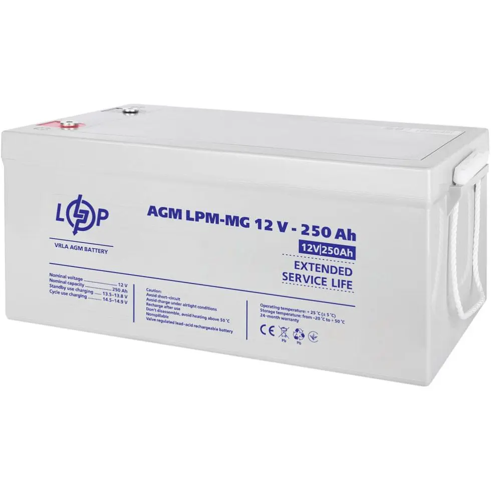 Акумулятор LogicPower AGM-MG 12V/250Ah/3000Wh [4198] [109876] - фото 3