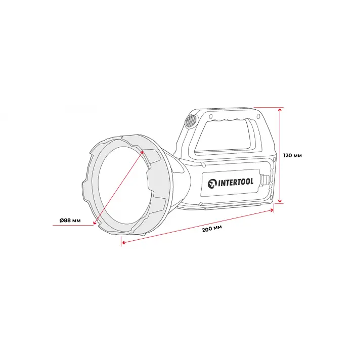 Ліхтар акумуляторний Intertool LB-0107 ручний з боковим світлом сонячною панеллю та функцією power bank - фото 7