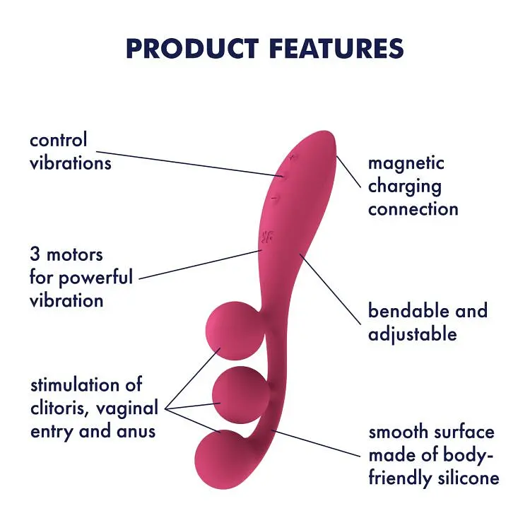 Універсальний вібратор Satisfyer Tri Ball 1, 3 мотори, гнеться - фото 7
