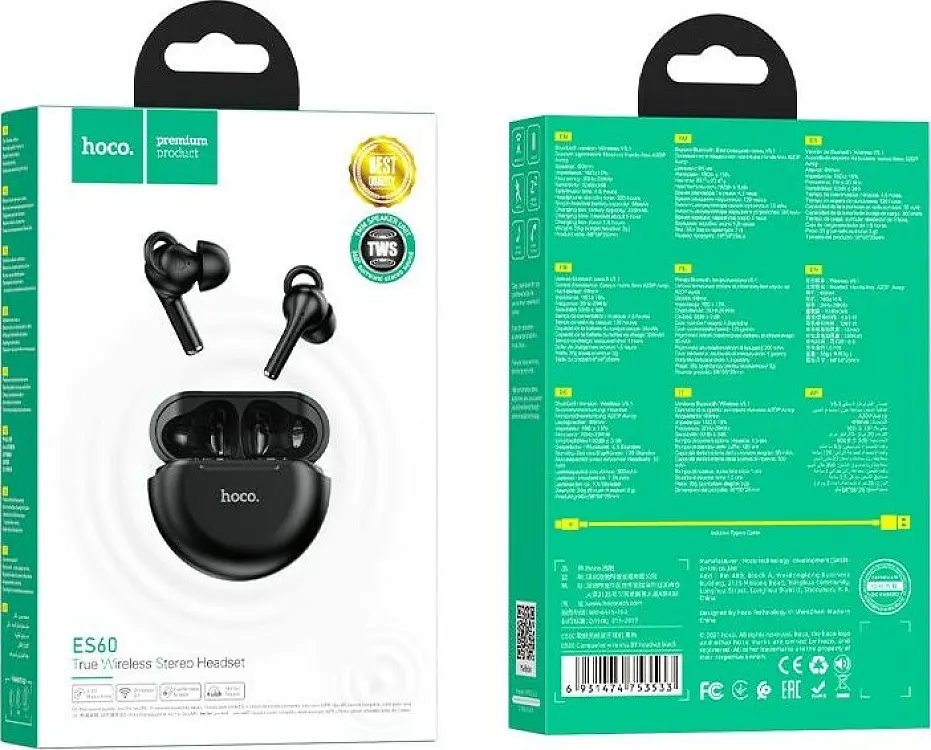 Блютуз Стерео Гарнитура Hoco ES60 Черный - фото 6