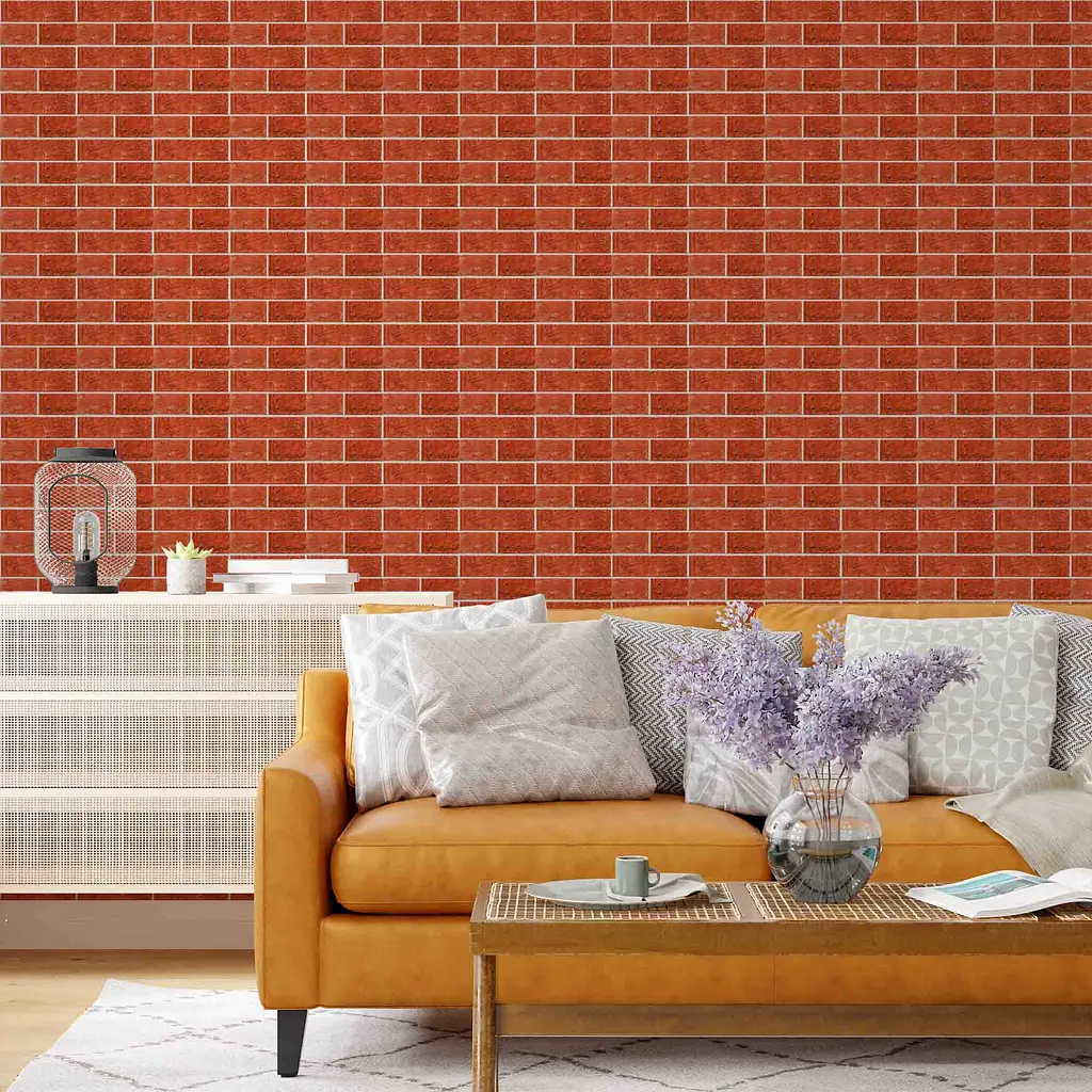 Самоклеюча декоративна 3D панель Loft Expert цегла контраст мідь 680x680x4 мм - фото 4