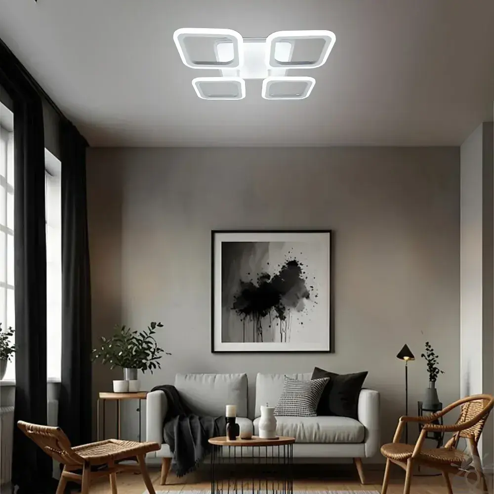 Смарт люстра керована світлодіодна ROOM RGB 5S 70 Вт SMART 385×385×75 мм Біла ESLLSE - фото 7