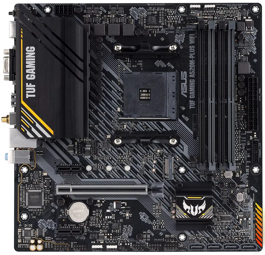Материнcька плата TUF GAMING A520M-PLUS WIFI sAM4 A520 4xDDR4 HDMI DVI D-Sub Wi-Fi BT mATX Asus teh0019077 - фото 2