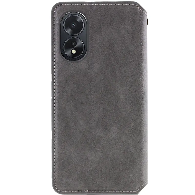 Кожаный чехол-книжка GETMAN Cubic (PU) для Oppo A38 / A18 Серый - фото 2