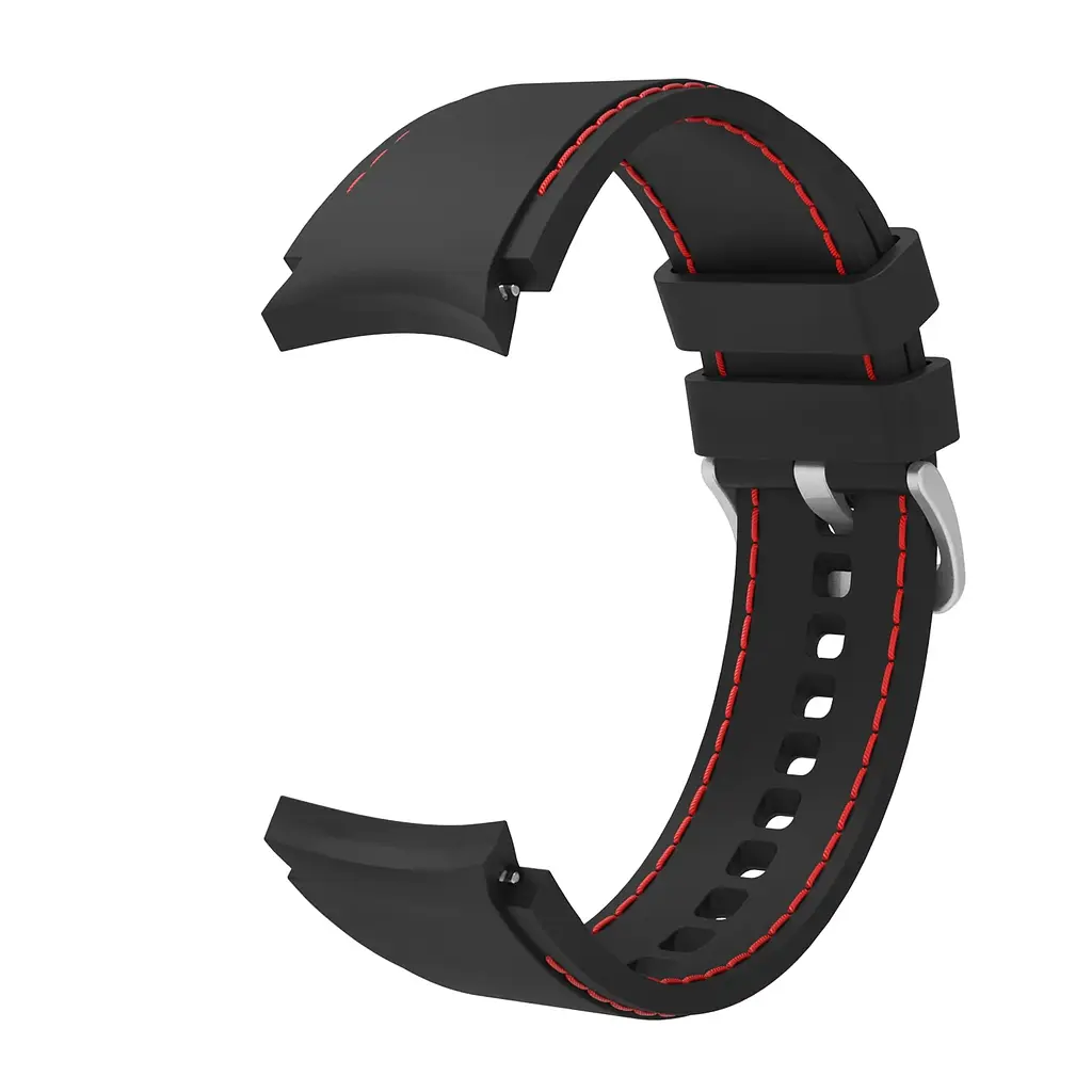 Ремешок для Samsung Galaxy Watch 5 40mm - черно-красный ширина крепления 20мм силикон Watchbands RLine (W44-0WB46754240) - фото 4