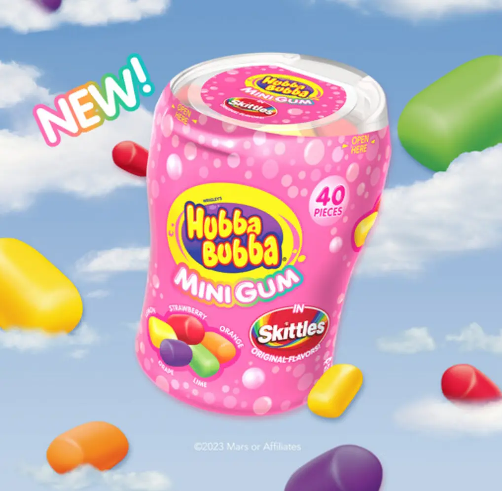 Жувальна гумка Hubba Bubba Skittles Flavored Mini Gum 40шт - фото 3