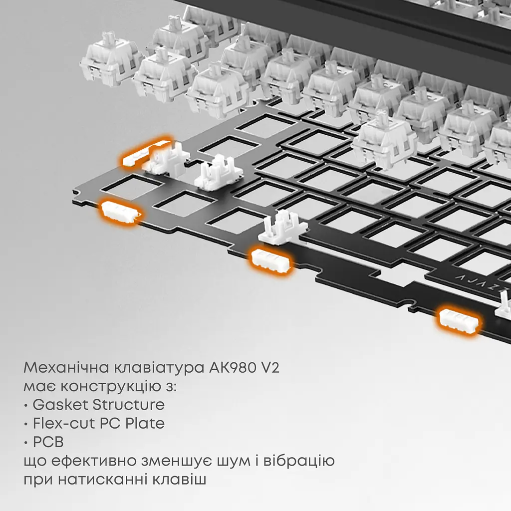 Клавиатура беспроводная Ajazz AK980 V2 Gift Switch V2 Black (AK980-V2-G-BGY) - фото 17