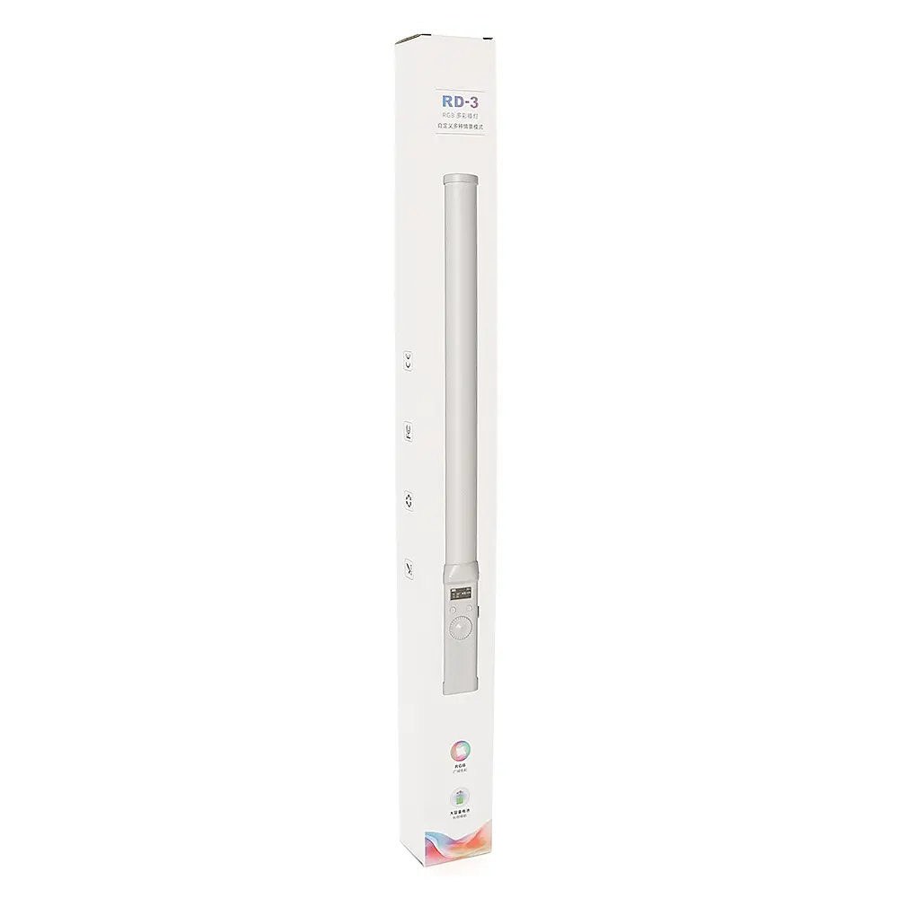 Паличка, що світиться RD-3, RGB, LCD, регулювання яскравості 2500-9900К, вбудований акум, USB кабель, White, Box - фото 2