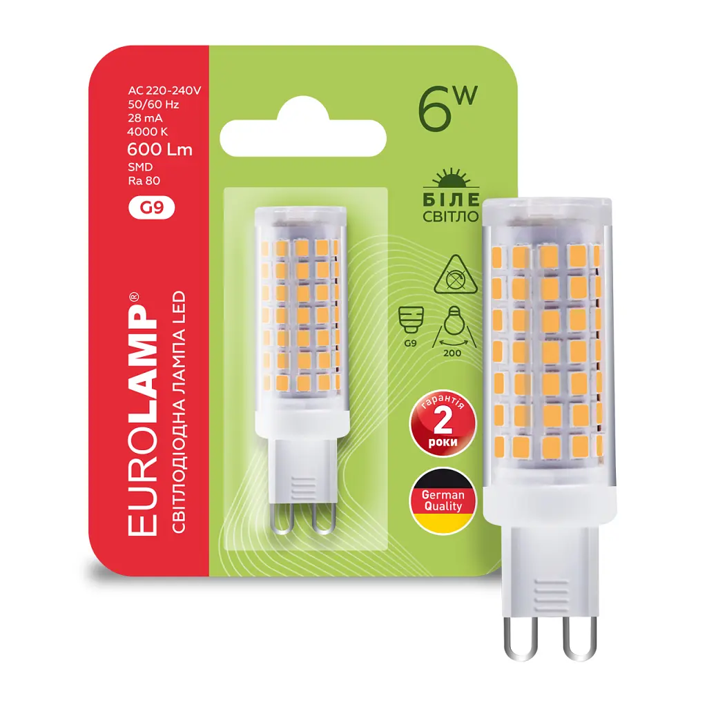 Лампочка Eurolamp LED G9 6W 600Lm 4000K (LED-G9-0640(220)) - фото 2