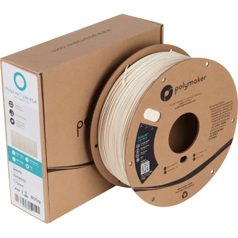 Пластик для 3D-принтера Polymaker PLA POLYLITE LW 1.75 mm 0,8kg WHITE (PA08002) - фото 3
