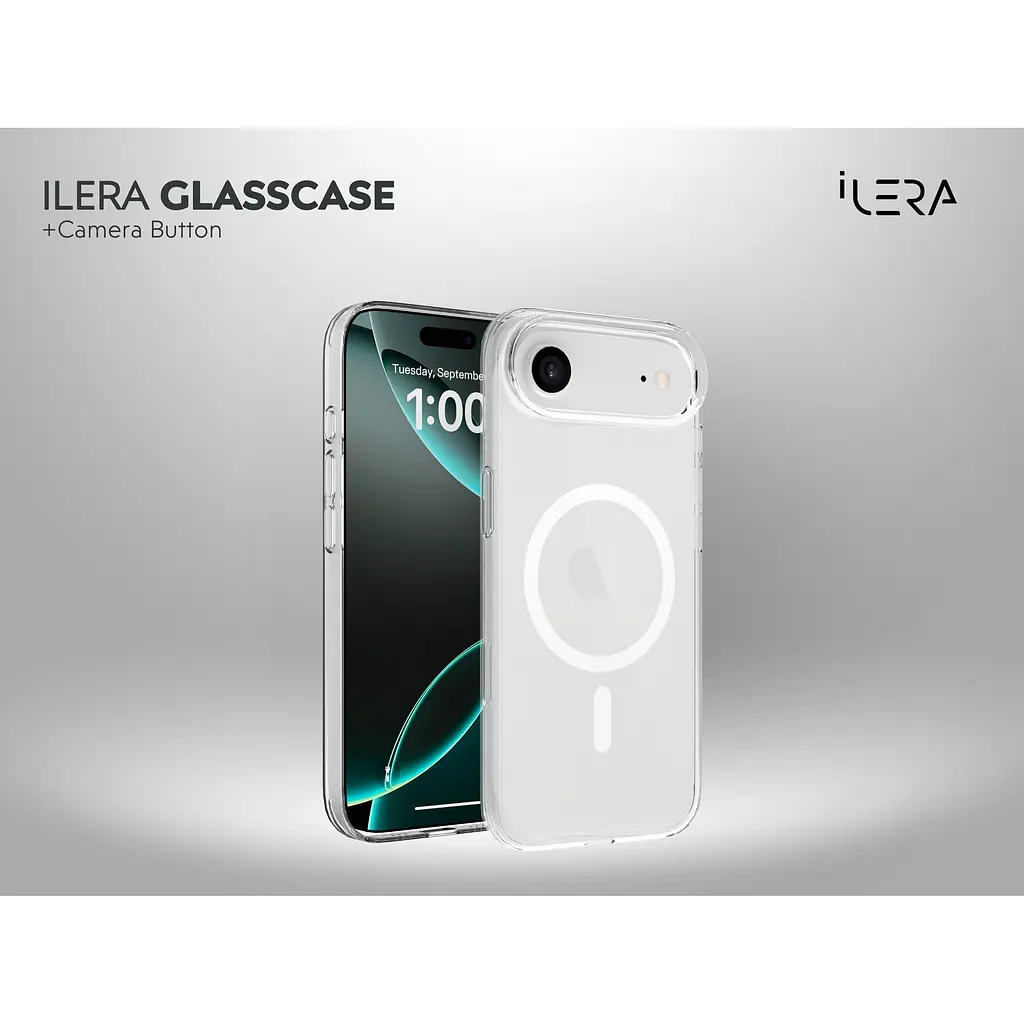 Чохол iLera GlassCase + Camera Button with MagSafe для Apple iPhone Air Frosted (ILGCLCa17Air) [150409] - фото 7