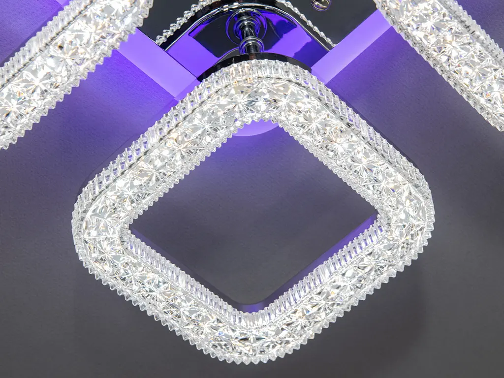 Люстра стельова LED Diasha S2205/4HR, 50W, 3200K-6000K, хром, сучасний стиль, з пультом, димер, акрил - фото 5