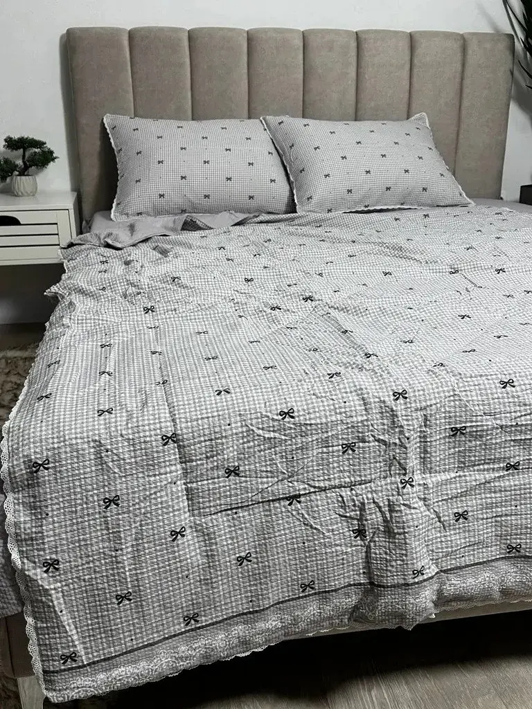 Постільна білизна євро з літньою ковдрою муслін Koloco Print 8 20883 200х230 см - фото 5