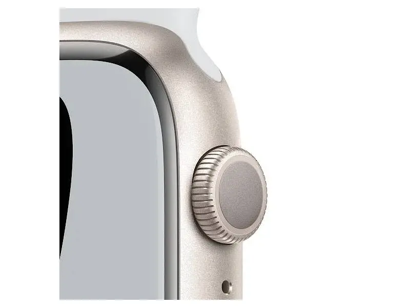 Смарт-годинник Apple Watch Nike Series 7 GPS 45mm Starlight Aluminum Case w. Pure Platinum/Black Nike Sport Band (MKNA3) - фото 3