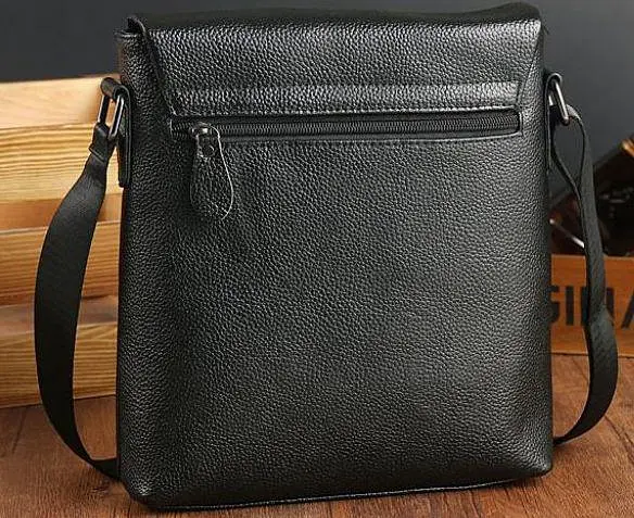 Сумка-месенджер шкіряна Tiding Bag Чорна - фото 8
