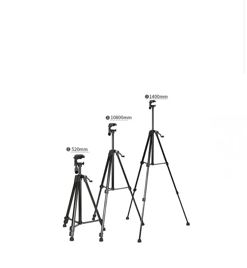 Штатив для смартфона камери та фотоапарата TRIPOD 3366 Чорний - фото 4