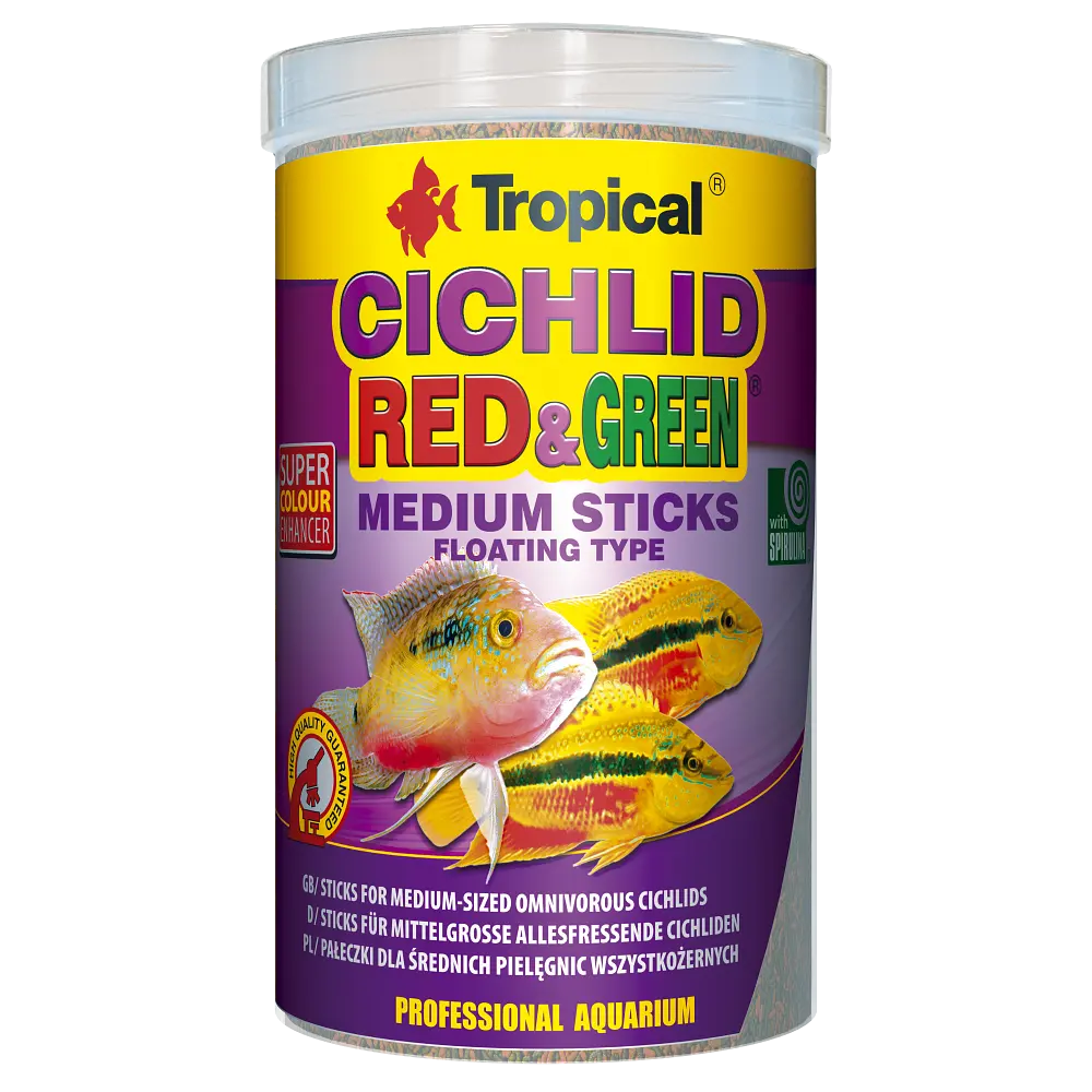 Сухой корм для аквариумных рыб Tropical в палочках Cichlid Red & Green Medium Sticks 1 л для всех цихлид - фото 2