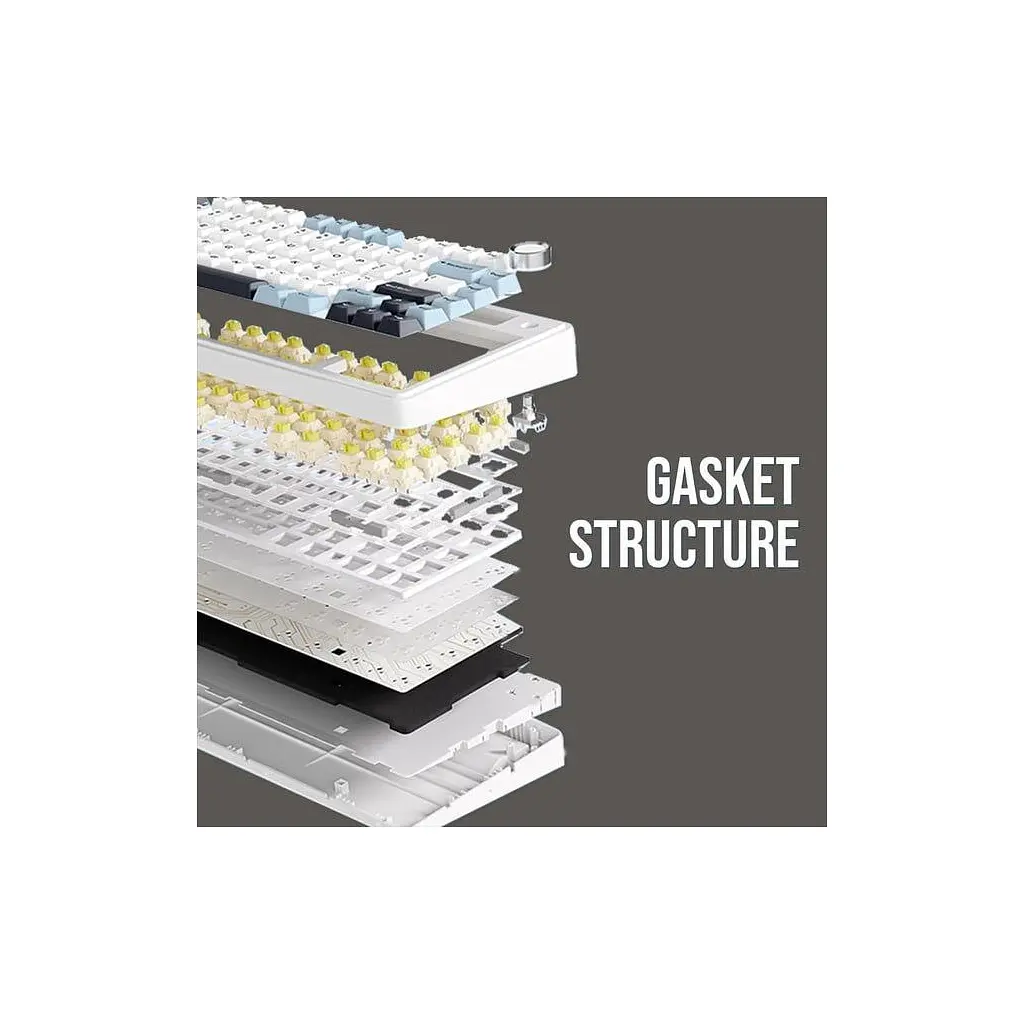 Клавіатура Aula F75 Gasket Greywood V3 switch Hot-Swap PBT Wireless/Bluetooth/USB Black (6948391208626) - фото 8