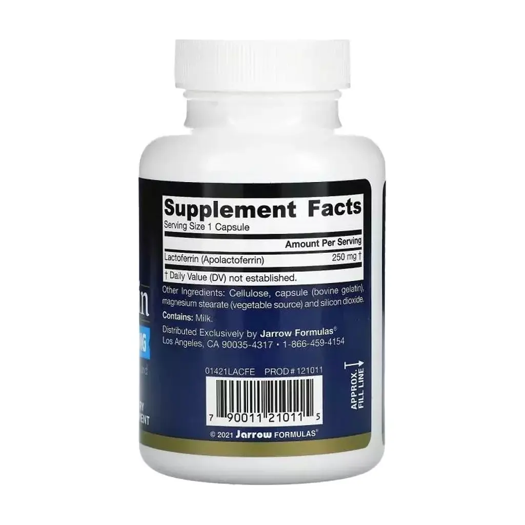 Пробіотики Jarrow Formulas Лактоферин сублімований, 250 мг, Lactoferrin, Freeze Dried, 60 ка (JRW-21011) - фото 2