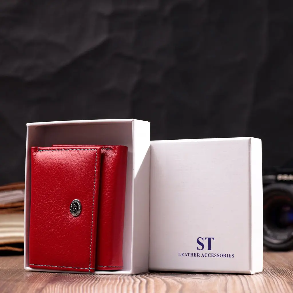Яскравий маленький гаманець для жінок із натуральної шкіри ST Leather 19502 червоний - фото 10