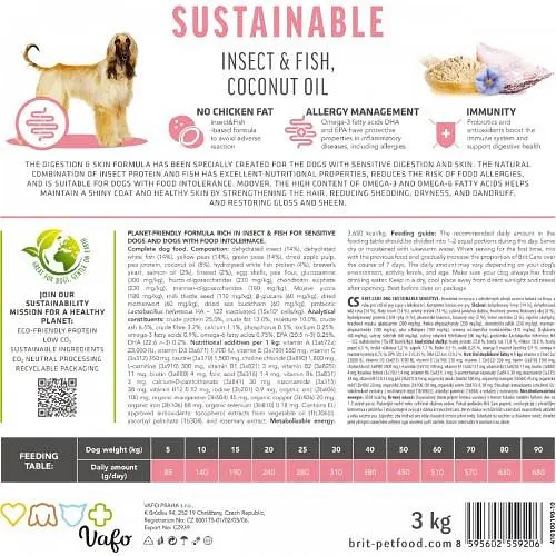 Сухой корм Brit Care Dog Sustainable Sensitive для собак с чувствительным пищеварением, с рыбой и насекомыми, - фото 6