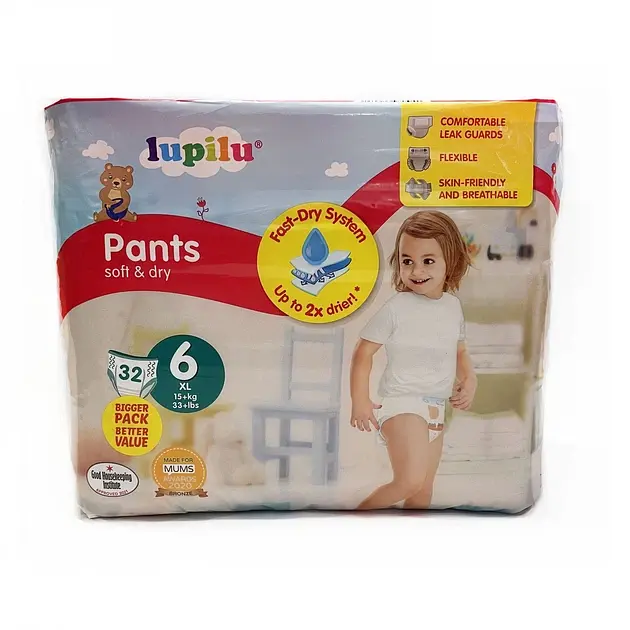 Підгузки-трусики Lupilu Soft & dry Розмір 6, 15+ кг, 32 шт