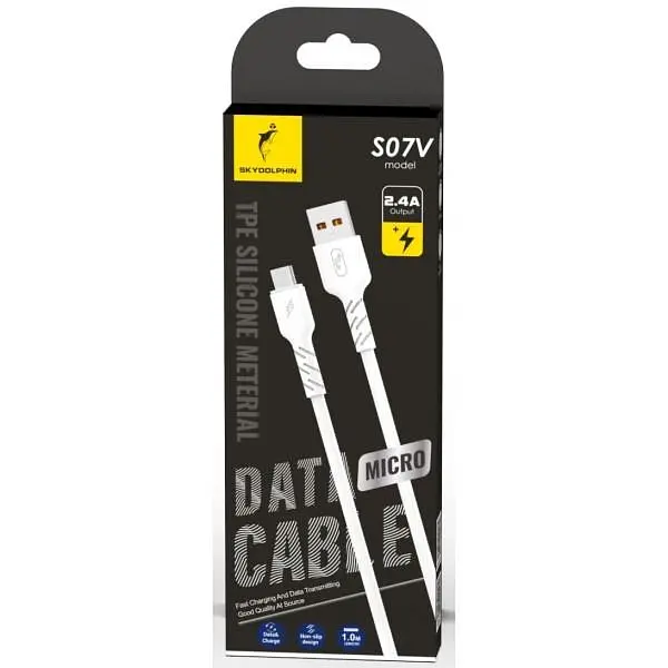 Кабель SkyDolphin S07V TPE High Elastic Line USB - micro USB (M/M), 1 м, White (SDUSB-000597) - фото 4