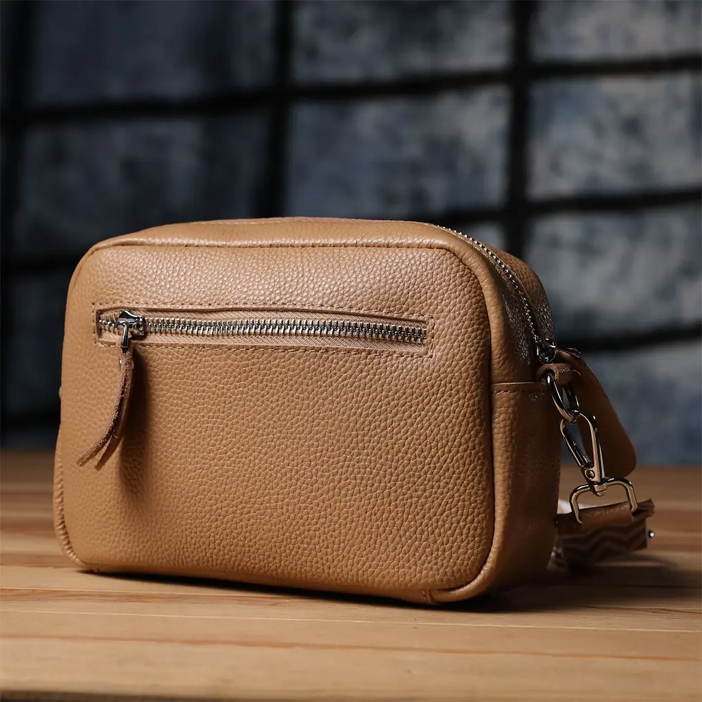 Жіноча сумка крос-боді з натуральної шкіри Vintage s_15139 бежева - фото 8