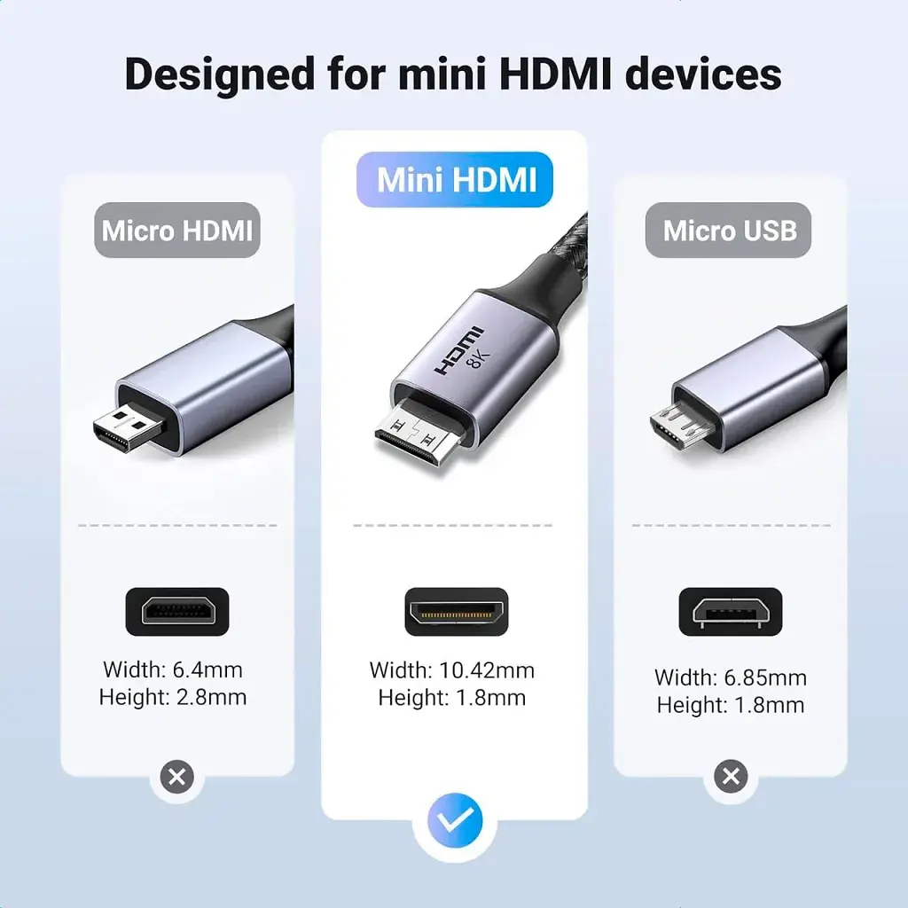 Кабель мультимедійний HDMI M to HDMI mini M 2.0m 8K HD163 black Ugreen (15515) - фото 6