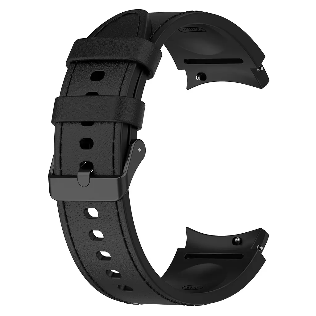 Ремінець шкіра-силікон BeWatch Samsung Galaxy Watch 4/5/6 20 мм Чорний (1gw0102) - фото 3