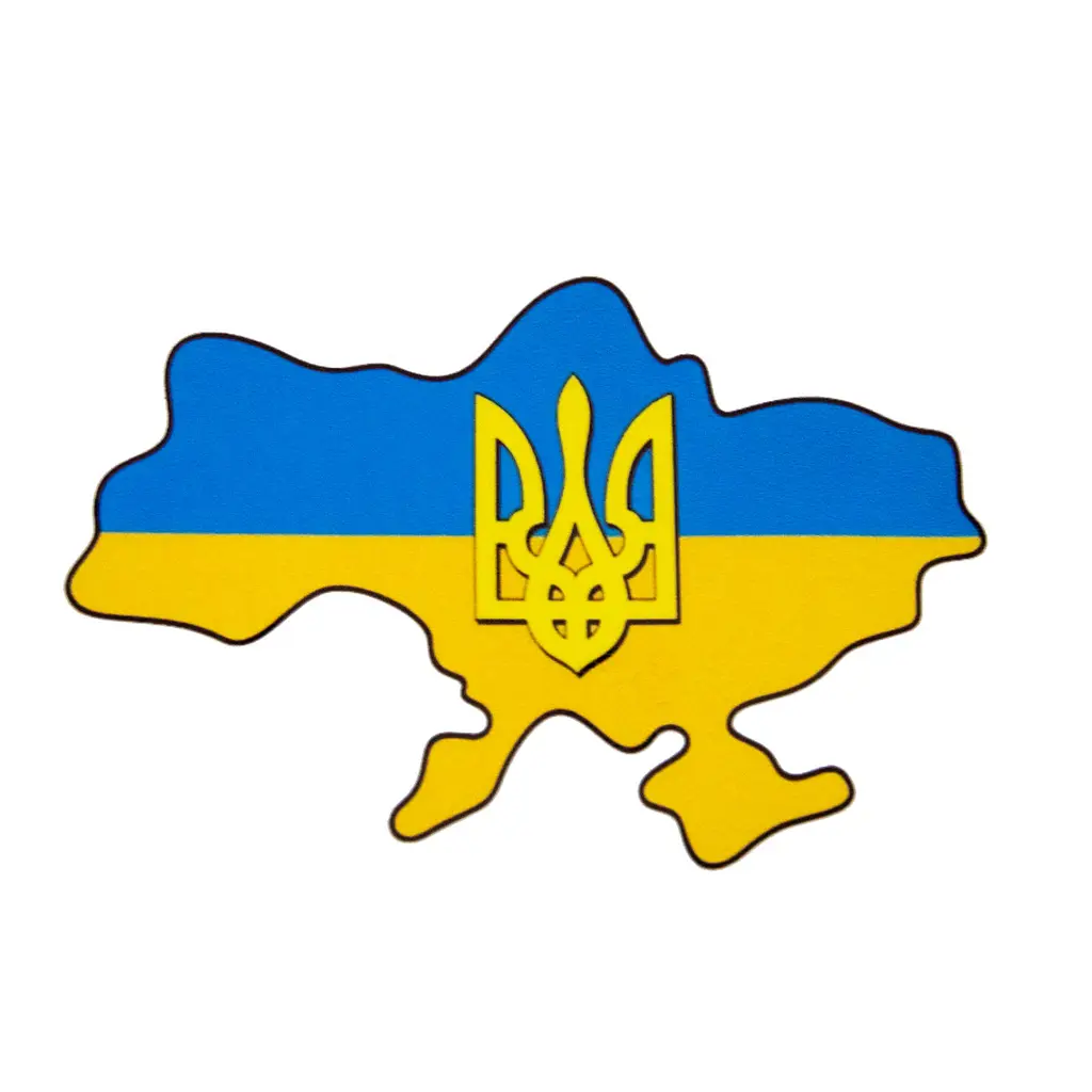 Наклейка на скло авто Україна синьо-жовта 11х15 см