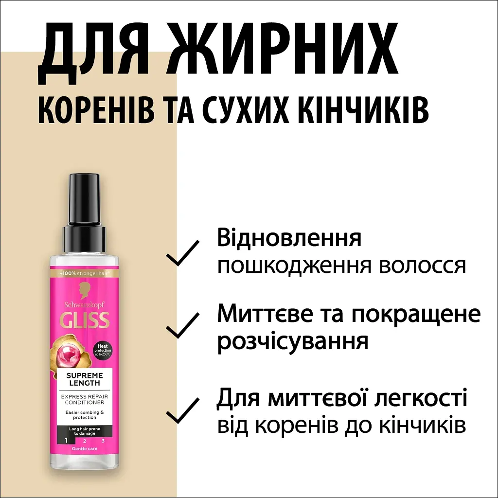 Експрес-кондиціонер Gliss Supreme Length для довгого волосся схильного до пошкоджень 200 мл - фото 7