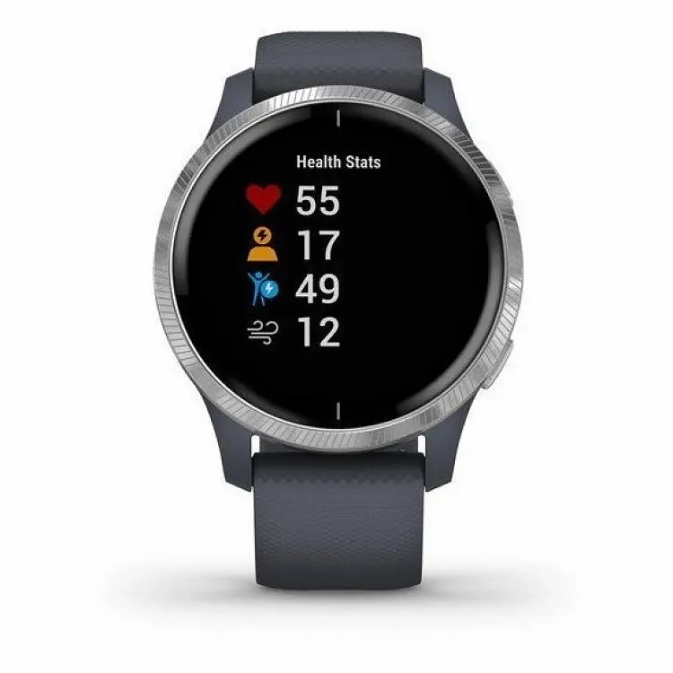 Смарт-часы Garmin Venu Silver Stainless Steel Bezel w. Granite Blue and Silicone B. (010-02173-01/03) 010-02173-03 () - фото 2