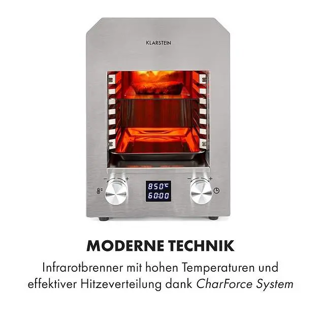 Высокотемпературный гриль Klarstein Hannibal 2200 Вт (10034803) - фото 3
