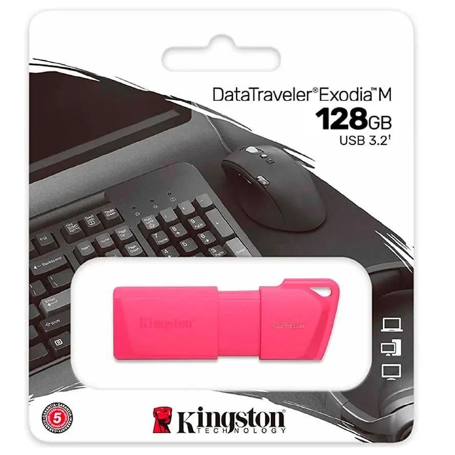 Флеш-накопичувач Kingston USB флеш накопичувач 128GB DataTraveler Exodia M Pink USB 3.2 Gen 1 (KC-U2L128-7LP) - фото 4