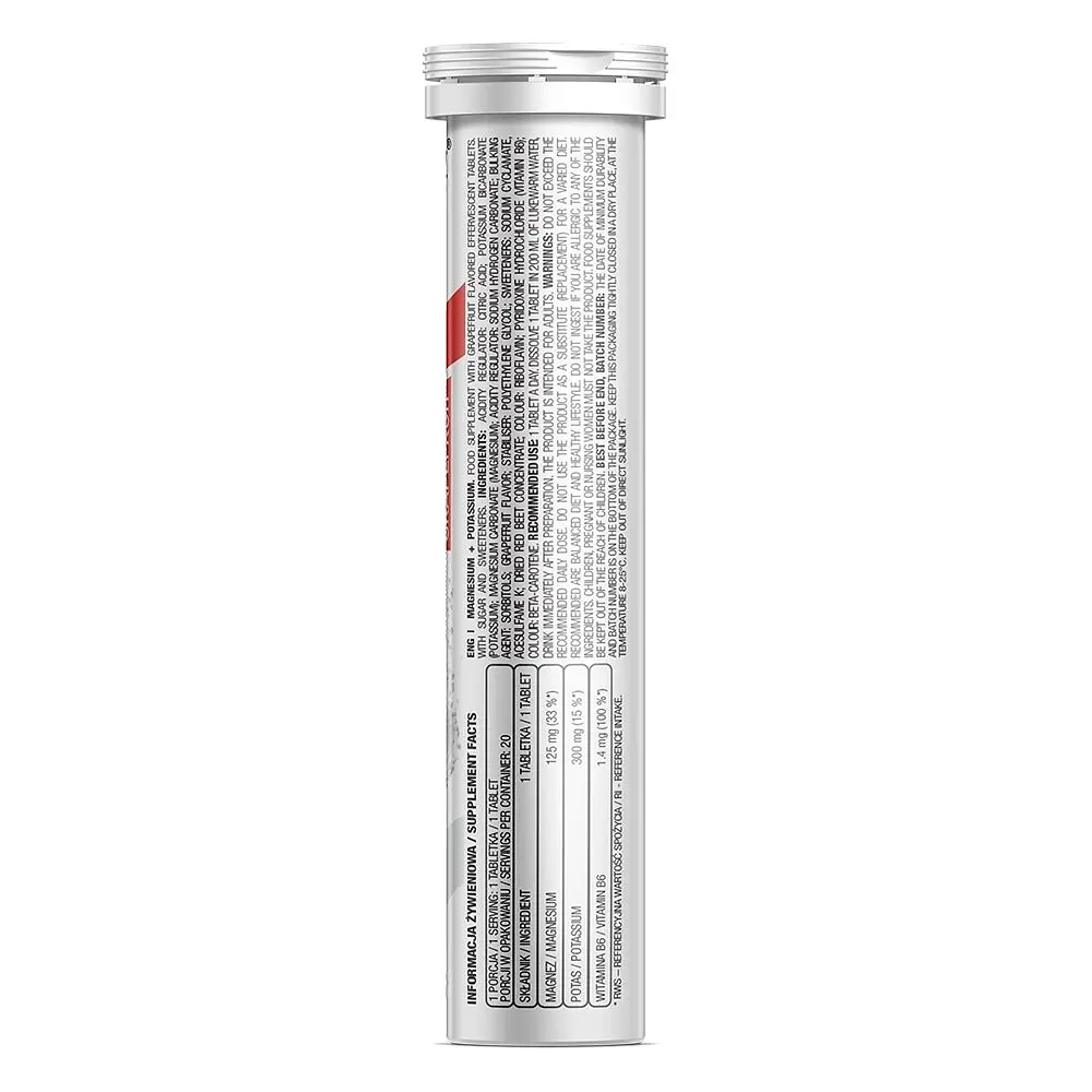 Вітаміни та мінерали OstroVit Magnesium + Potassium, 20 шипучих таблеток - Грейпфрут - фото 2