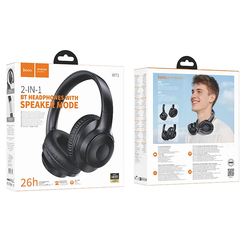 Бездротові накладні навушники HOCO W71 Cool sound BT headphones Black (6942007677240) - фото 2