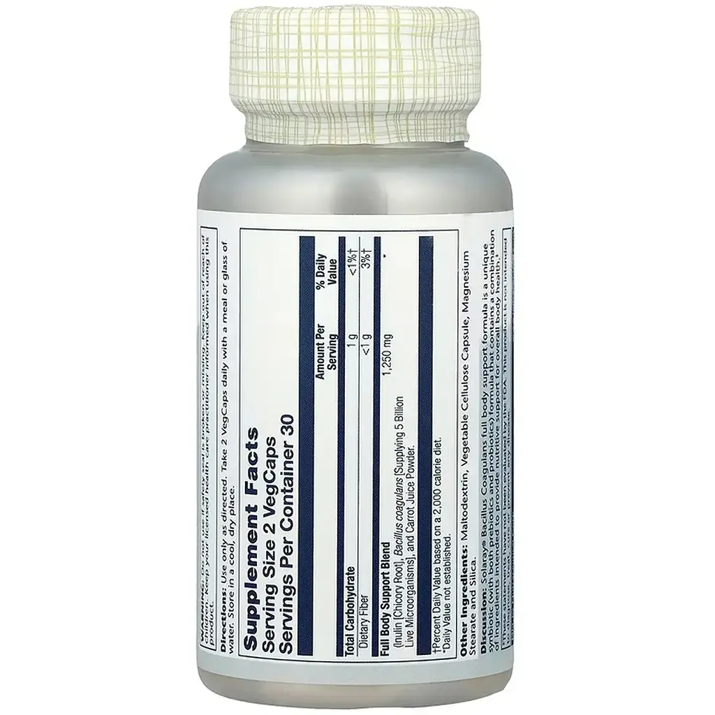 Пребіотики Solaray Bacillus Coagulans 5 Billion CFU 60 веганських капсул - фото 2