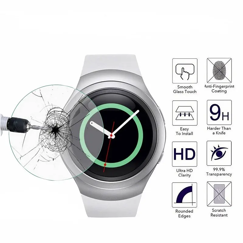 Закаленное защитное стекло VSKEY для часов Samsung Galaxy Gear S2, S4, Sport Watch, диаметр 30,5 мм - фото 2