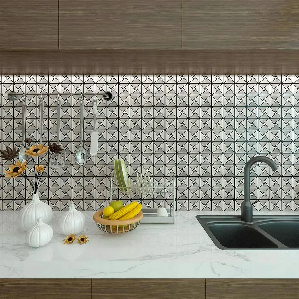 Самоклеюча панель під алюміній Sticker Wall SW-00001325 30x30 смx3 мм Срібна - фото 6