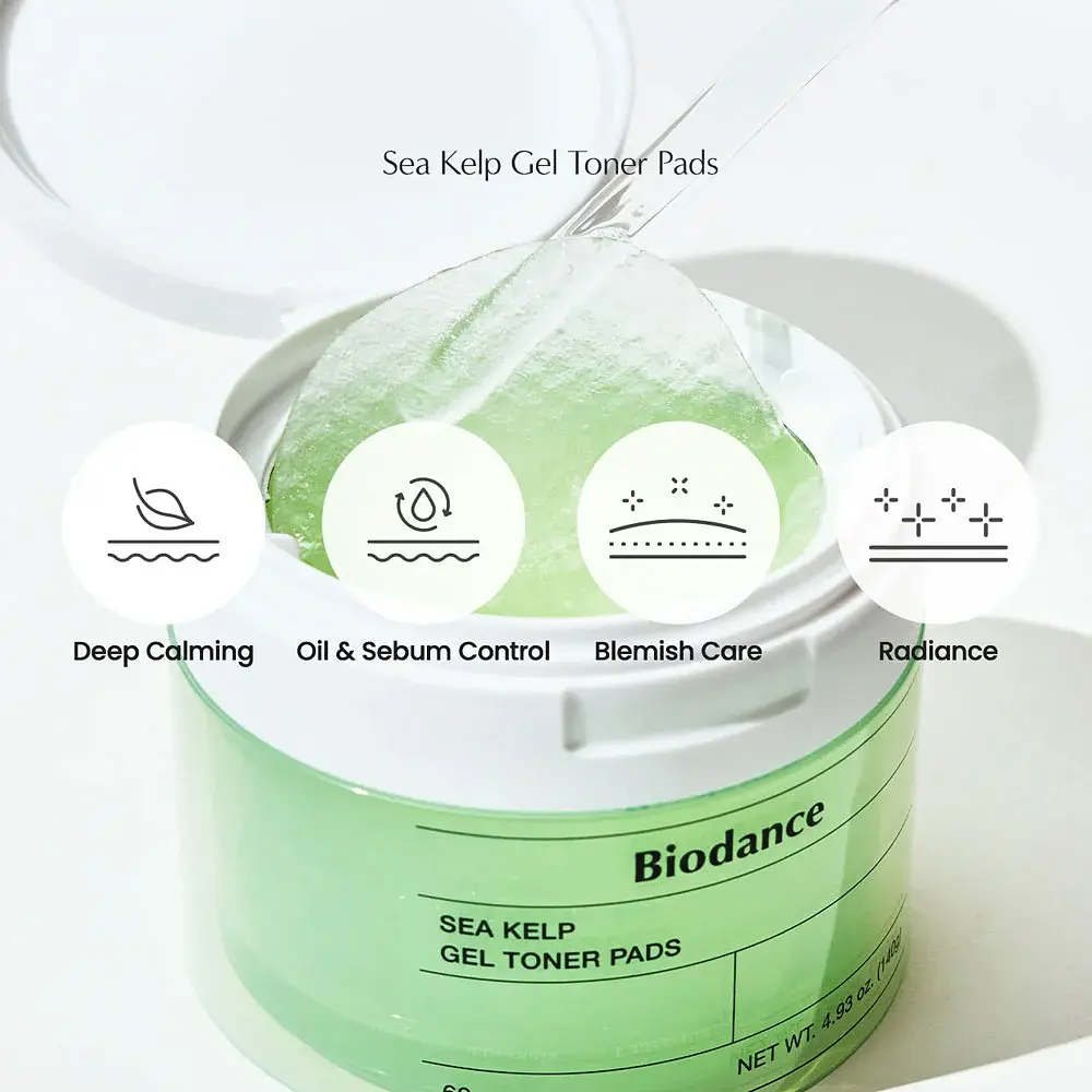 Гелеві тонер-пади з морськими водоростями Biodance Sea Kelp Gel Toner Pad 60 шт. - фото 5