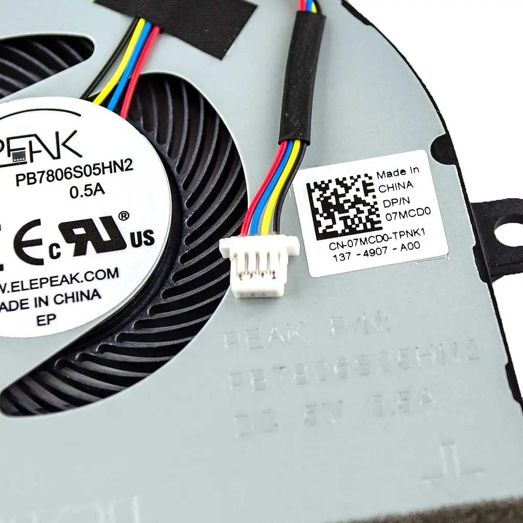 Вентилятор для Dell Inspiron 5570 5575, 5593 3583 3584 3585 P75F, (07MCD0, DC28000K7F0, DC28000K7F0) - фото 3
