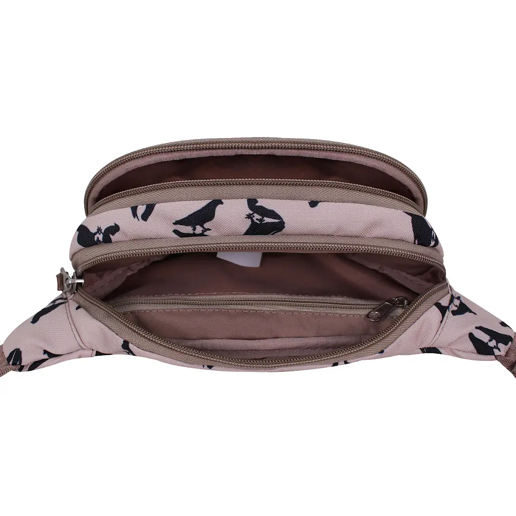 Сумка-бананка Bagland Bella 2 л сублимация 941 бежевая с принтом (00202664) - фото 4