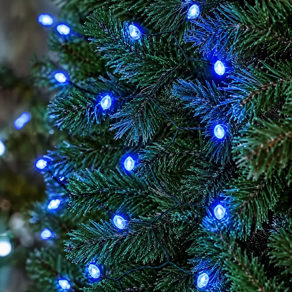 Гірлянда Кінський хвіст Мішура 1200 LED 20 ниток 2 м зелена, синій GarlandoPro D1200L2MGBL - фото 5