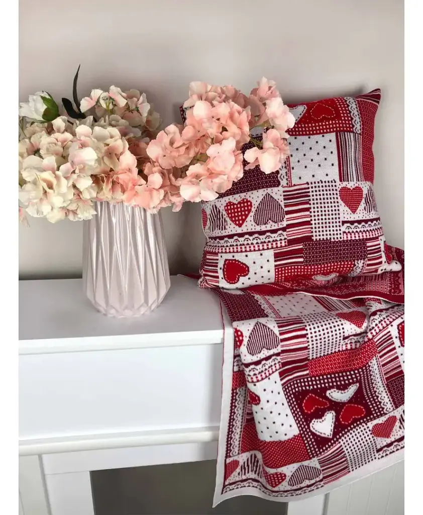 Плед Прованс Мереживо в`язаний 170х130 см червоний (25096) - фото 4