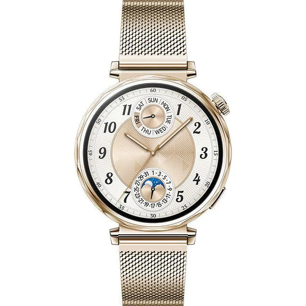 Умные часы HUAWEI Watch GT5 41 mm золотистые - металлический ремешок Milanese - фото 3