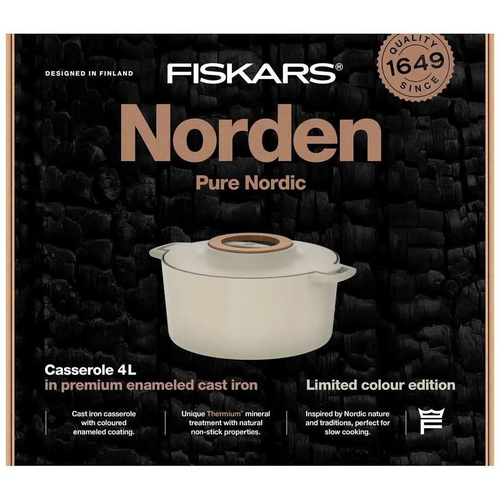 Каструля Fiskars Norden Limited Colour Edition чавунна 4 л колір береза (1071127) - фото 6
