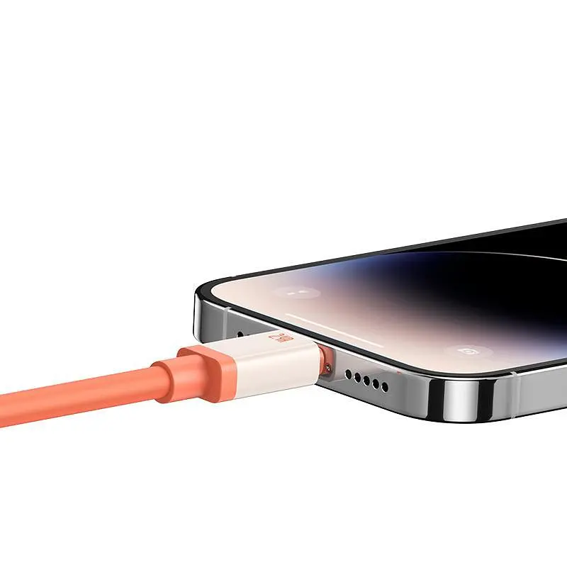 Кабель USB to Lightning для iPhone iPad Baseus Data Cable (1m, 2.4A, 480 Mbps). Orange (P10368803731-00) - фото 6